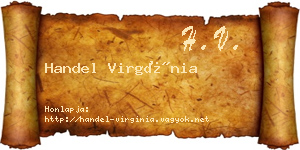 Handel Virgínia névjegykártya
